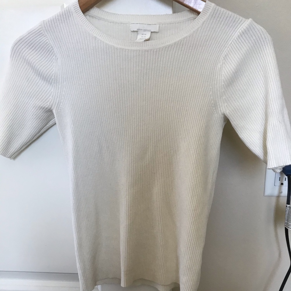 White short sleeve sweater